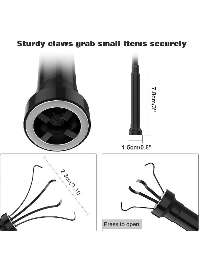 Housolution Grabber Tool Magnetic Four-claw Picker, Bendable Hose Reacher Pickup Sweeper with LED Lights, Flexible Long Handy Reaching Assist Tool for Litter Pick/Home Sink/Drain - Black - Image 4